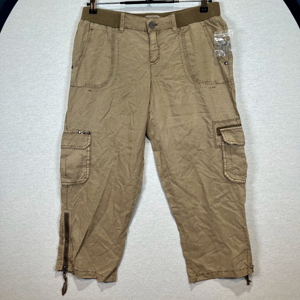 MARRAKECH (ANTHROPOLOGIE), ZIPPED CARGO CROPPED CARPIS. NWT